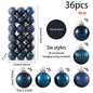 24/36pcs Christmas Balls Decoration Christmas Pine Tree Ornament Red Navy Blue Ball Ornament Xmas Hanging Tree Pendants Navidad