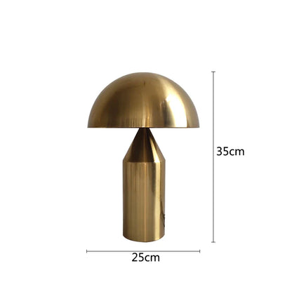 DecorBites™ Black Iron Mushroom Table Lamp, Nordic Design, Gold Accent, Living Room Bedroom Light