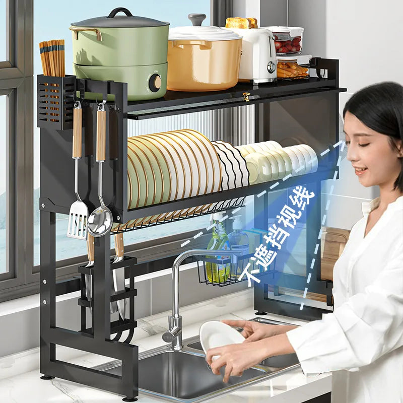 DecorBites™ Kitchen Cabinet Organizer Shelf for Sink Seasoning Tableware Storage