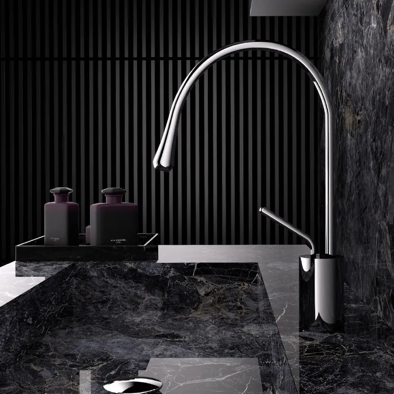 Brushed Gold Bathroom Faucet Brass