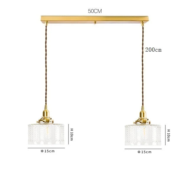 DecorBites™ Clear Glass LED Pendant Light: Modern Copper Hanging Lamp for Home Indoor Decor