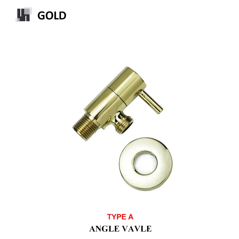 DecorBites™ Brass Triangle Valve Black Hot Cold Water Angle Faucet