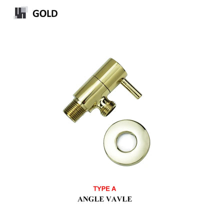 DecorBites™ Brass Triangle Valve Black Hot Cold Water Angle Faucet