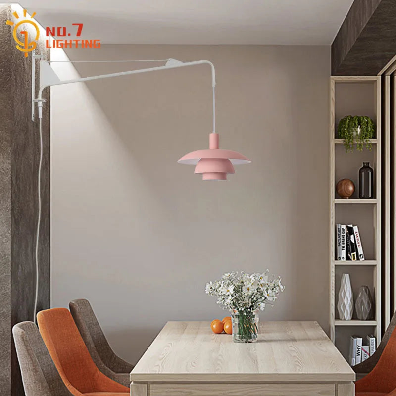 Lámpara de pared giratoria DecorBites™ Cream Wind con brazo oscilante para iluminación interior