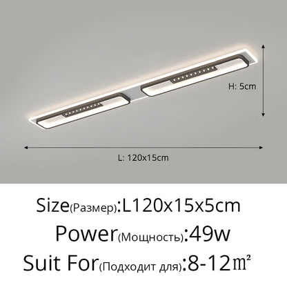 DecorBites™ LED Chandelier Lights Remote Dimming Black White Modern Long Living Room Bedroom Hall Lamps