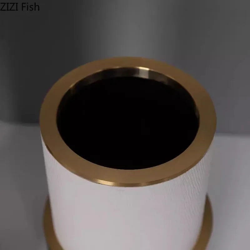 Gold Cylinder Desk Vase
