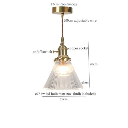 DecorBites™ Clear Glass LED Copper Pendant Lighting for Minimalist Decor