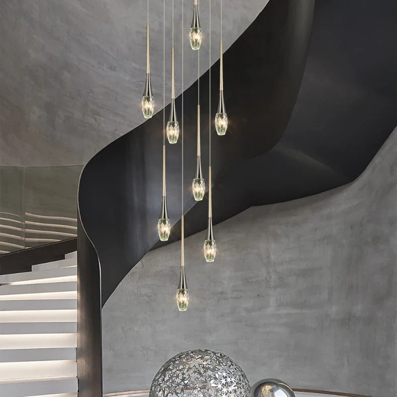 DecorBites™ Elegant Crystal Chandelier for Duplex Villa, Restaurant, and Living Room