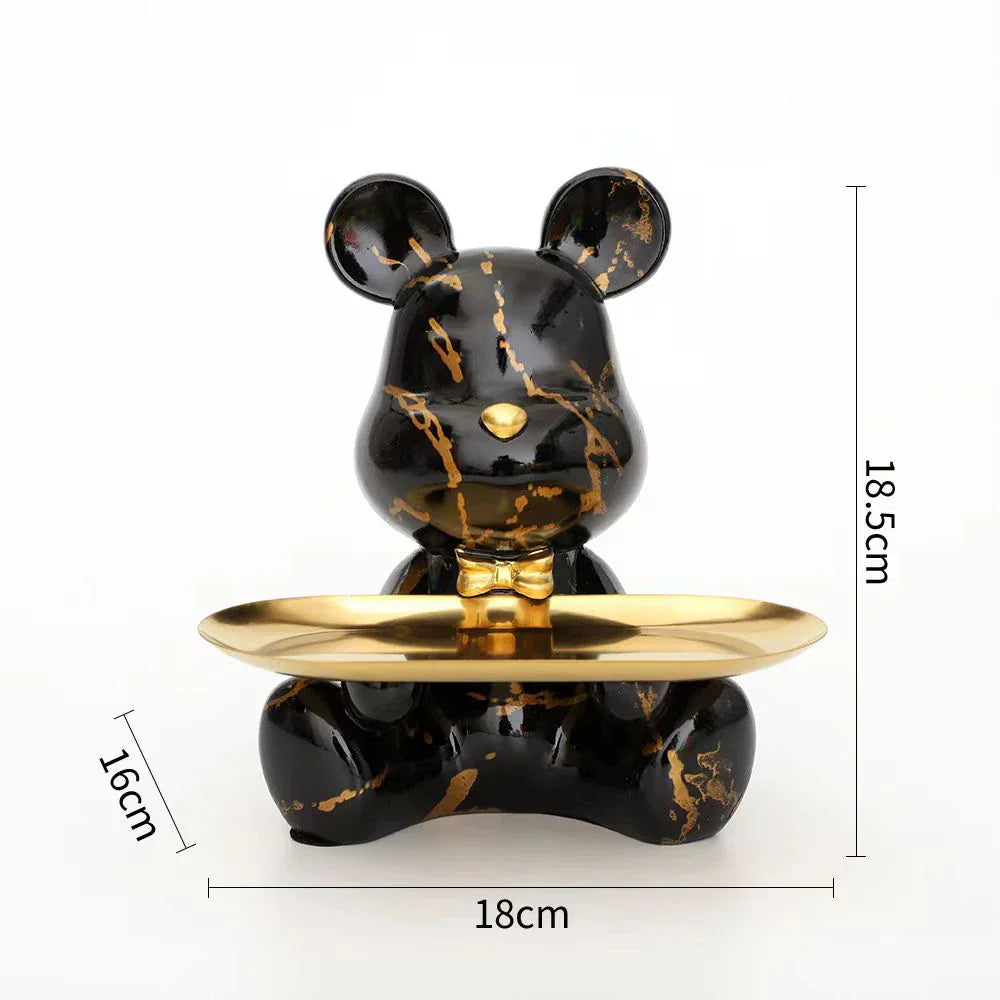 DecorBites™ Graffiti Bear Figurine Statue Key Shelf Decor - Modern Table Sculpture