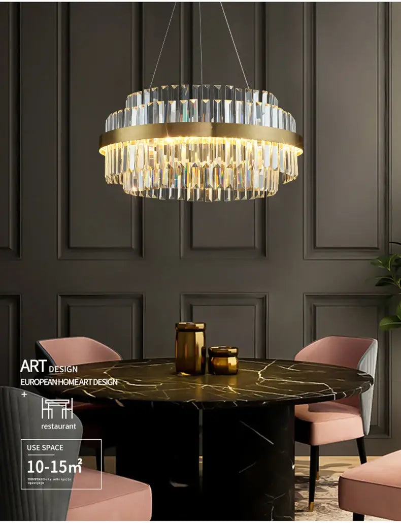 DecorBites™ Luxury LED Crystal Chandelier for Home Decor