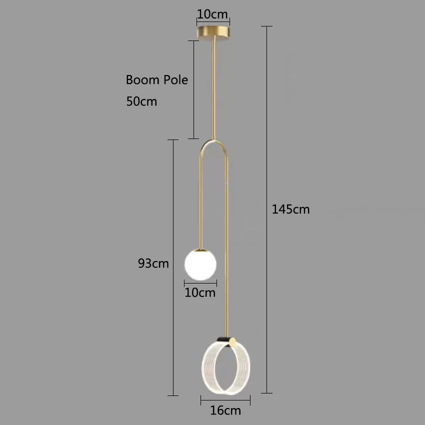 DecorBites™ Gold Luxury LED Pendant Light for Living Room, Bedroom, Restaurant, Bars - Modern Art Indoor Ceiling Lamp