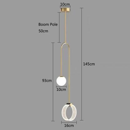 DecorBites™ Gold Luxury LED Pendant Light for Living Room, Bedroom, Restaurant, Bars - Modern Art Indoor Ceiling Lamp