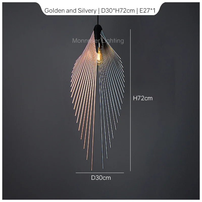 DecorBites™ Leaf Chandelier LED Pendant Light Modern Minimalist Hanging Lamp for Home Decor