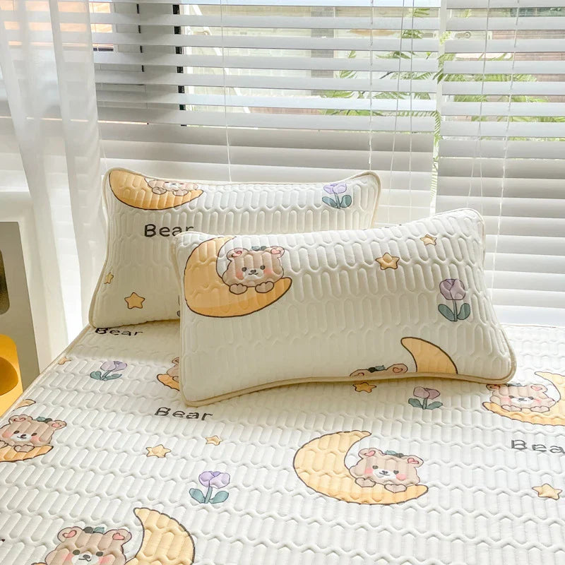 DecorBites™ Latex Cooling Mattress Cover & Pillowcase Set - Summer Cool Down Bed Pad