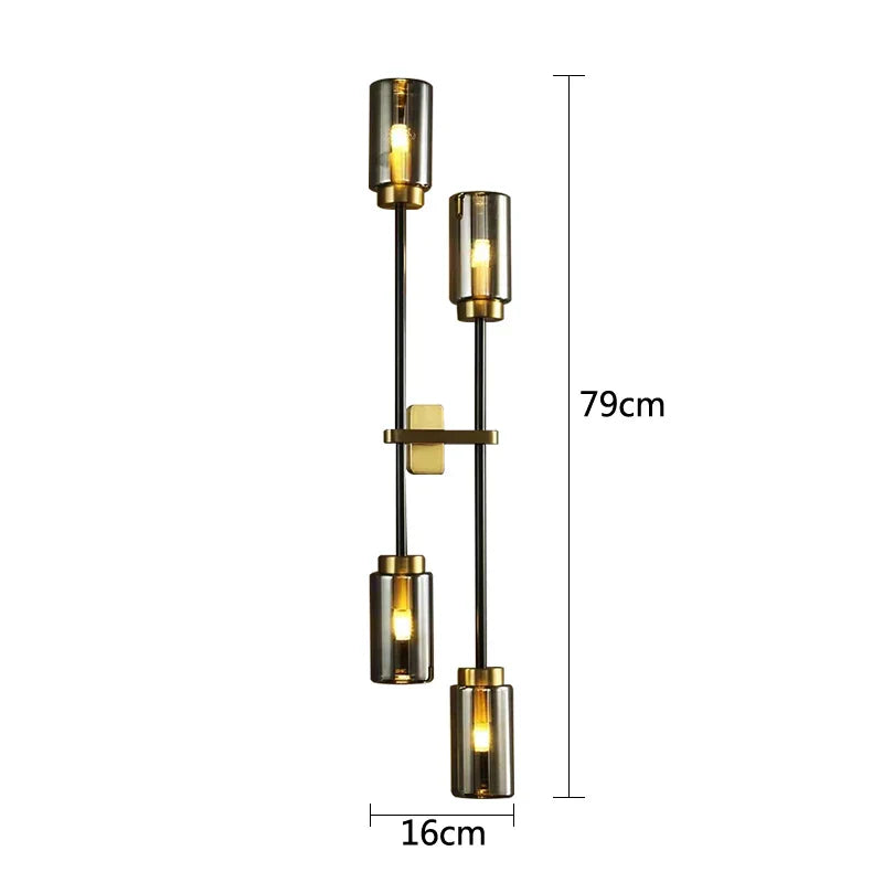 ديكوربايتس™ مصباح حائط زجاجي أسود: مصباح جداري عصري بتصميم ريترو نورديك لغرفة المعيشة وغرفة النوم