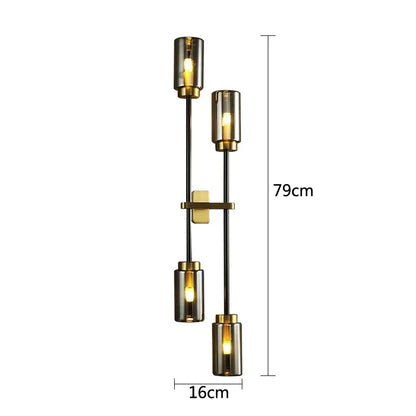 ديكوربايتس™ مصباح حائط زجاجي أسود: مصباح جداري عصري بتصميم ريترو نورديك لغرفة المعيشة وغرفة النوم