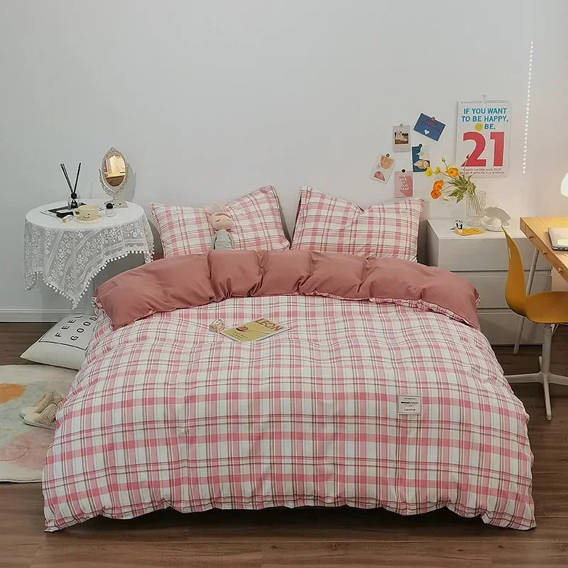 Decorbites™ Japanisches Gittermuster-Bettwäsche-Set für alle Jahreszeiten, Queen/King-Größe Steppdecke