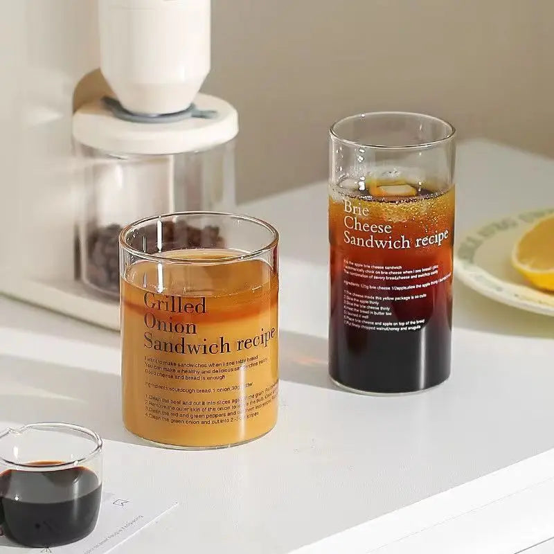 DecorBites™ Korean Style Glass Tumbler Tea Coffee Mug Waterbottle Kitchen Accessorie