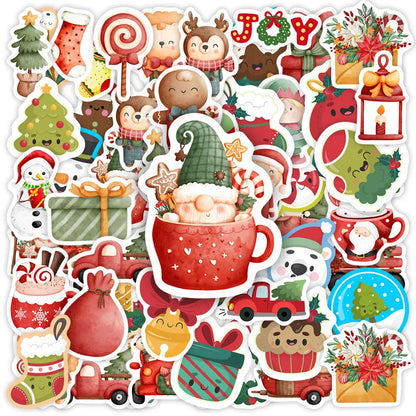 Christmas Stickers Cute Seal Sticker Cartoon DIY Scrapbooking Decoration Decals Funny Children Toys PVC Waterproof for Laptop