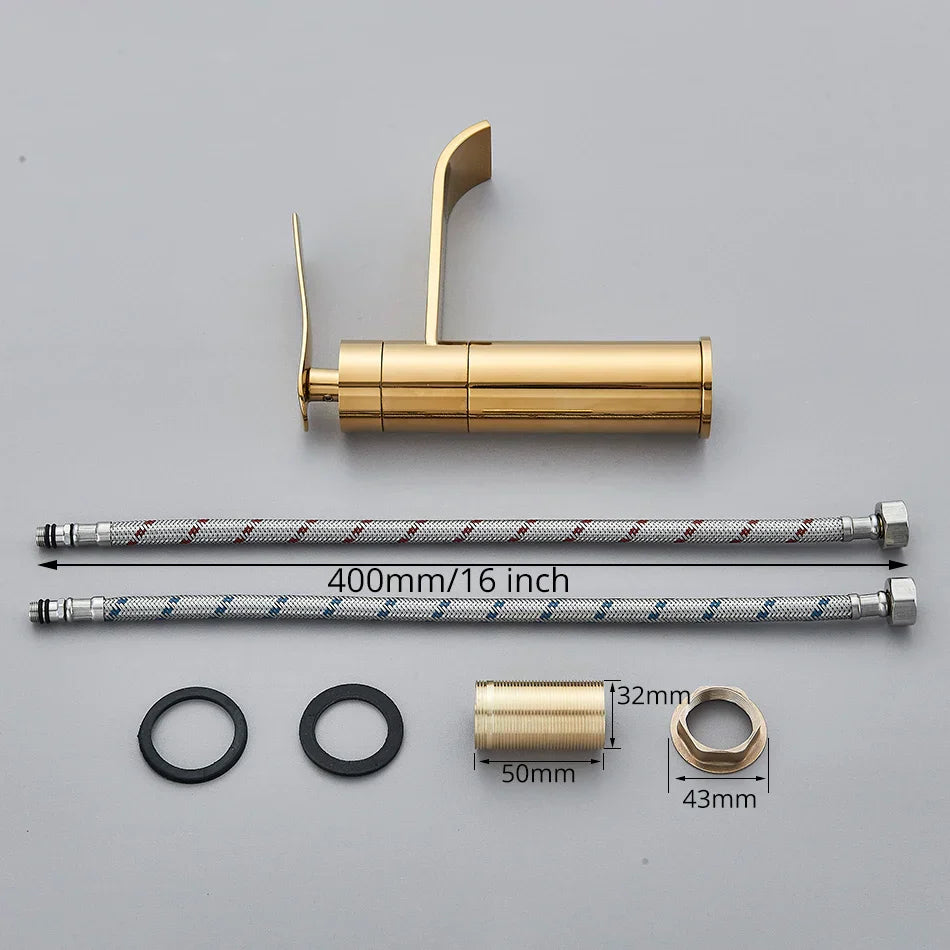 DecorBites™ Basin Faucet: Hot Cold Water Mixer Tap for Bathroom Vessel Washbasin