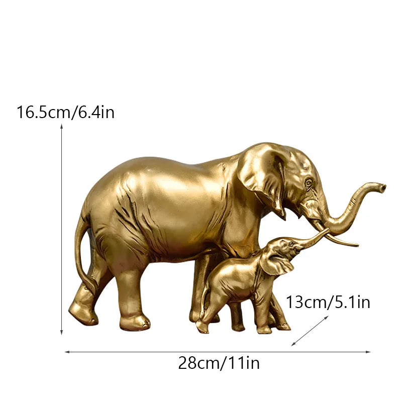 DecorBites™ Elephant Resin Figurine: Interior Lucky Ornament for Home Decor