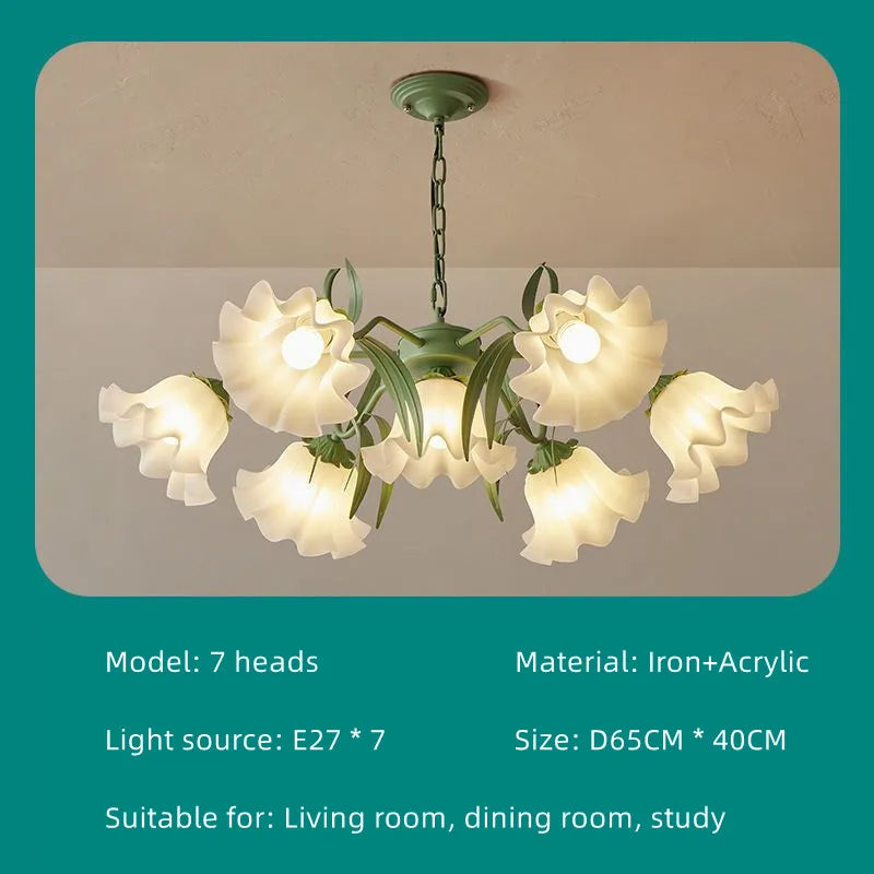 DecorBites™ French Retro LED Flower Chandelier for Bedroom, Restaurant, Living Room