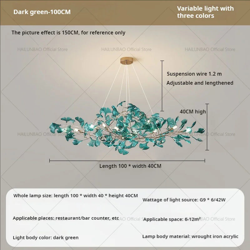 ثريا أوراق الجنكة من ديكوربايتس™: ديكور فني عصري فاخر للمنزل والمطعم والحانة