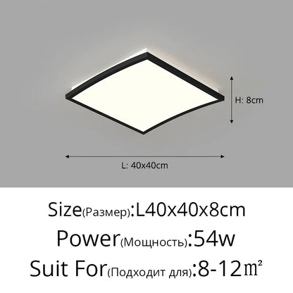 DecorBites™ LED Ceiling Lights: Minimalist Square Design for Bedroom, Living Room, Dining Room Lighting