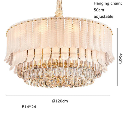 DecorBites™ Crystal Feather Ceiling Pendant Lights for Luxury Home Decor & Living Room