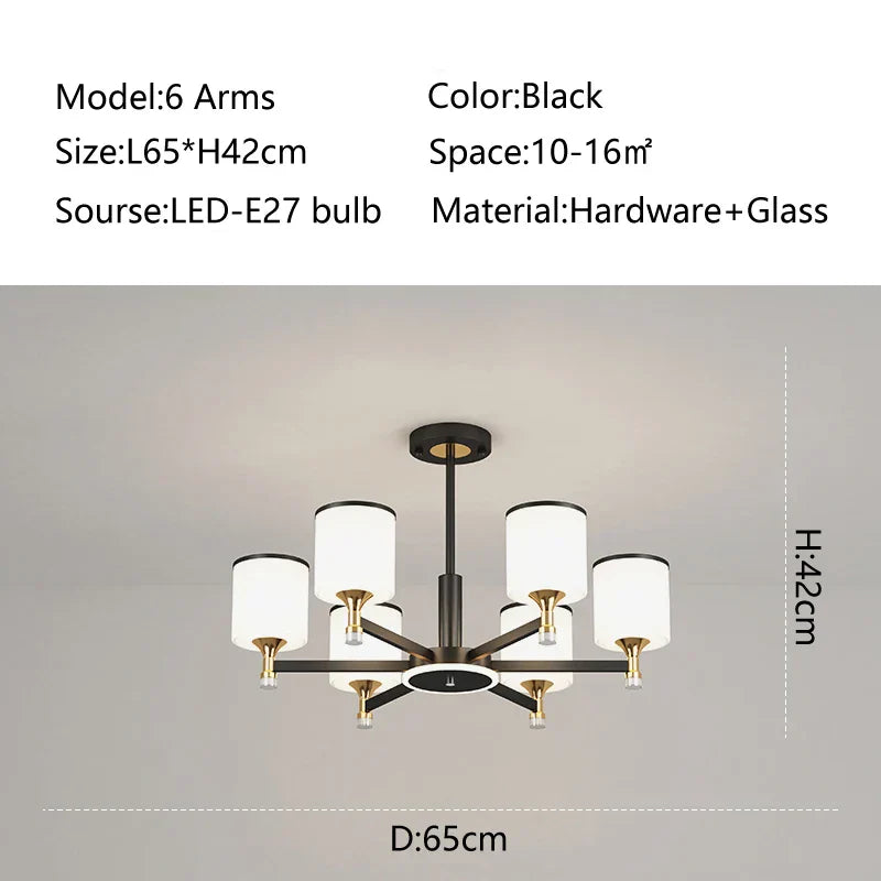 ثريا ديكوربايتس™ الزجاجية: إضاءة LED معلقة بتصميم عصري نورديك لغرفة المعيشة وغرفة النوم