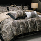 Decobites Feather Leopard Print Luxury 1000TC Egyptian Cotton Bedding Set