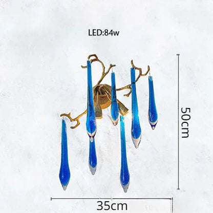 ثريا كريستال زرقاء من ديكوربايتس™: إضاءة LED فاخرة لغرفة المعيشة