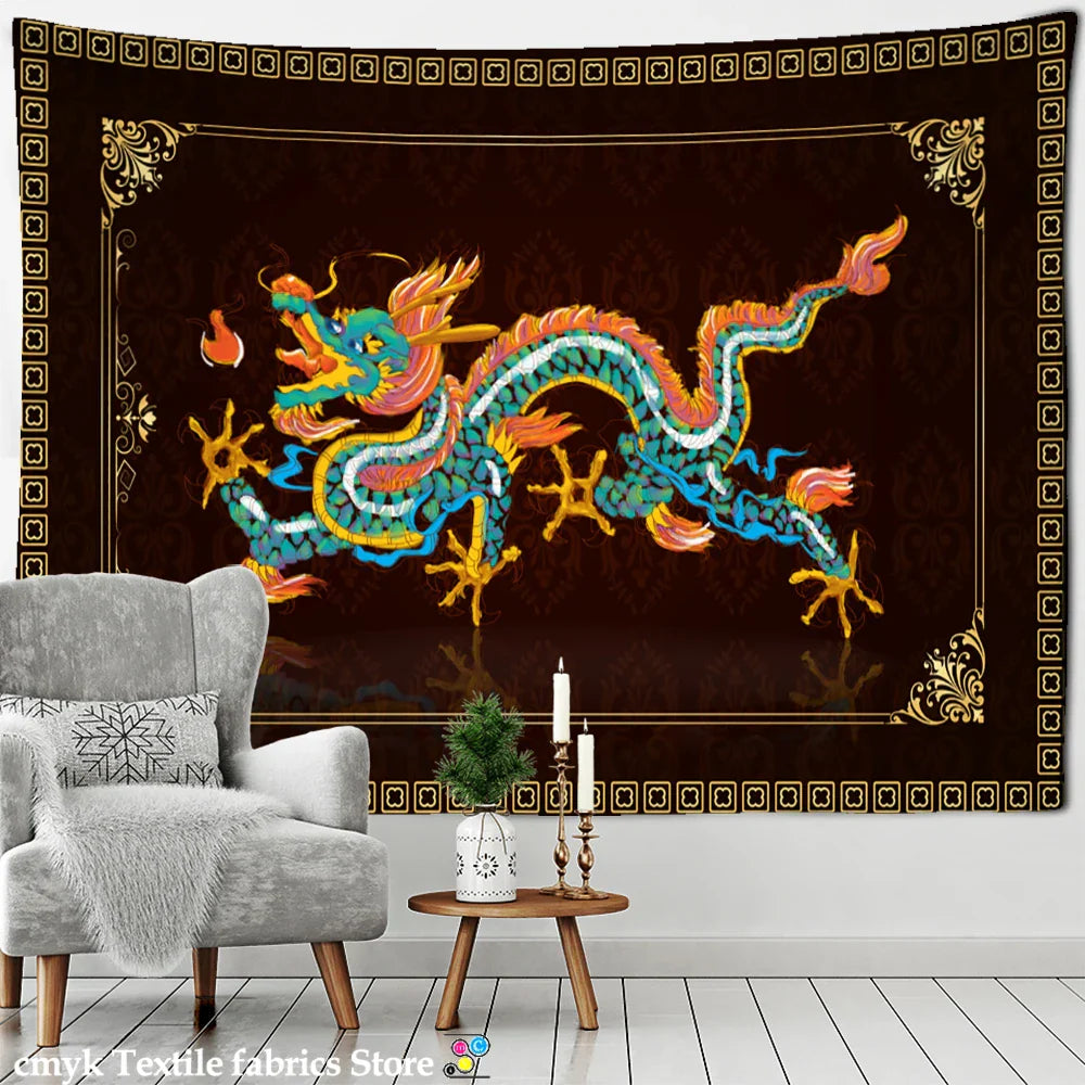 Dragon Totem Tapestry Wall Hanging for Home Decor - Decobites Hippie Art