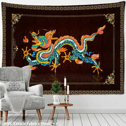 Dragon Totem Tapestry Wall Hanging for Home Decor - Decobites Hippie Art