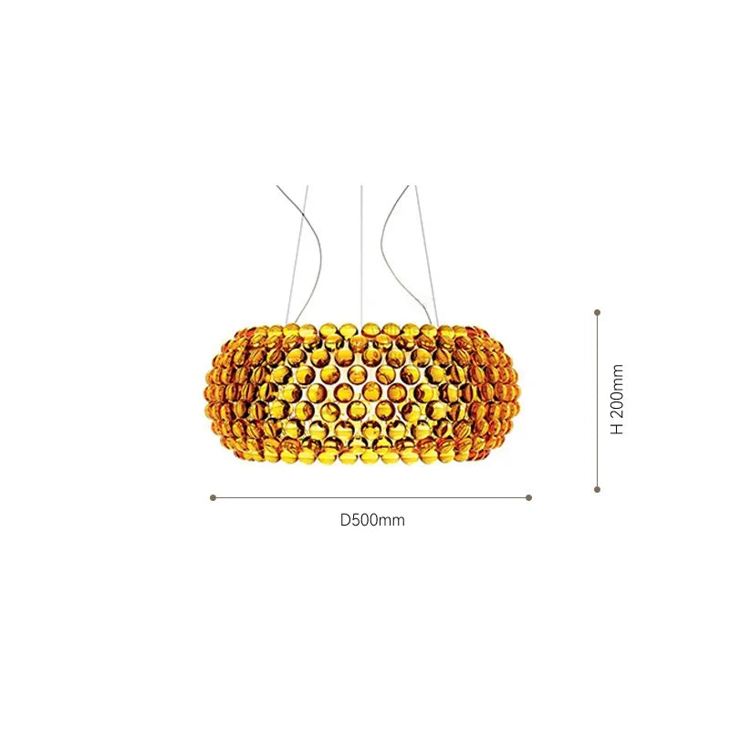 DecorBites™ Clear Gold Acrylic Pendant Lights: Modern Living Room Foscarini Caboche Style