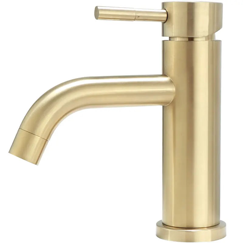 DecorBites™ Brushed Gold Basin Faucet: Solid Brass Bathroom Mixer Tap for Hot & Cold Water