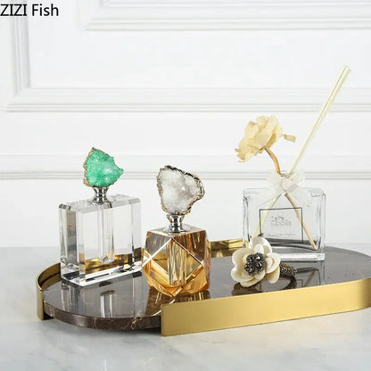 DecorBites™ Gold-plated Agate Stone Perfume Bottle for Aromatherapy Essential Oils