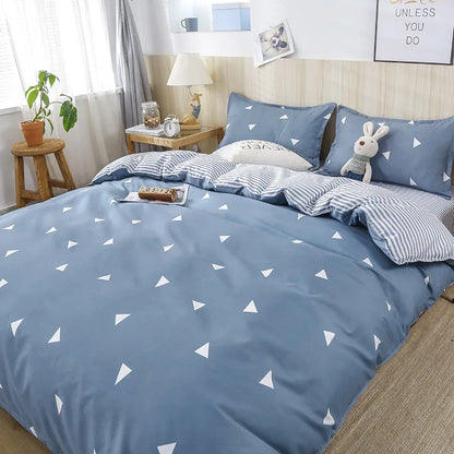 طقم مفروشات DecorBites™ بنقشة زهور هندسية مع غطاء لحاف، وغطاء لحاف، وملاءة، ووسائد