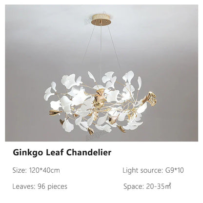 ثريا أوراق الجنكة من ديكوربايتس™: مصباح معلق فاخر على الطراز الاسكندنافي للفنادق والسلالم وغرف المعيشة