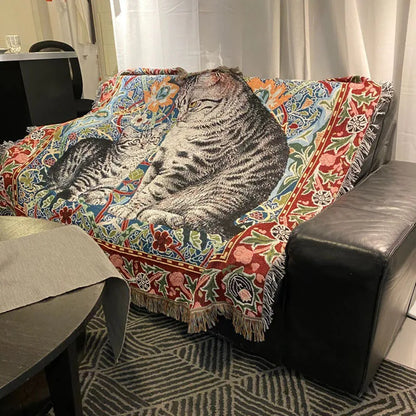 DecorBites™ Cat Oil Painting Blanket - Cozy Home Decor Throw & Bed Cover