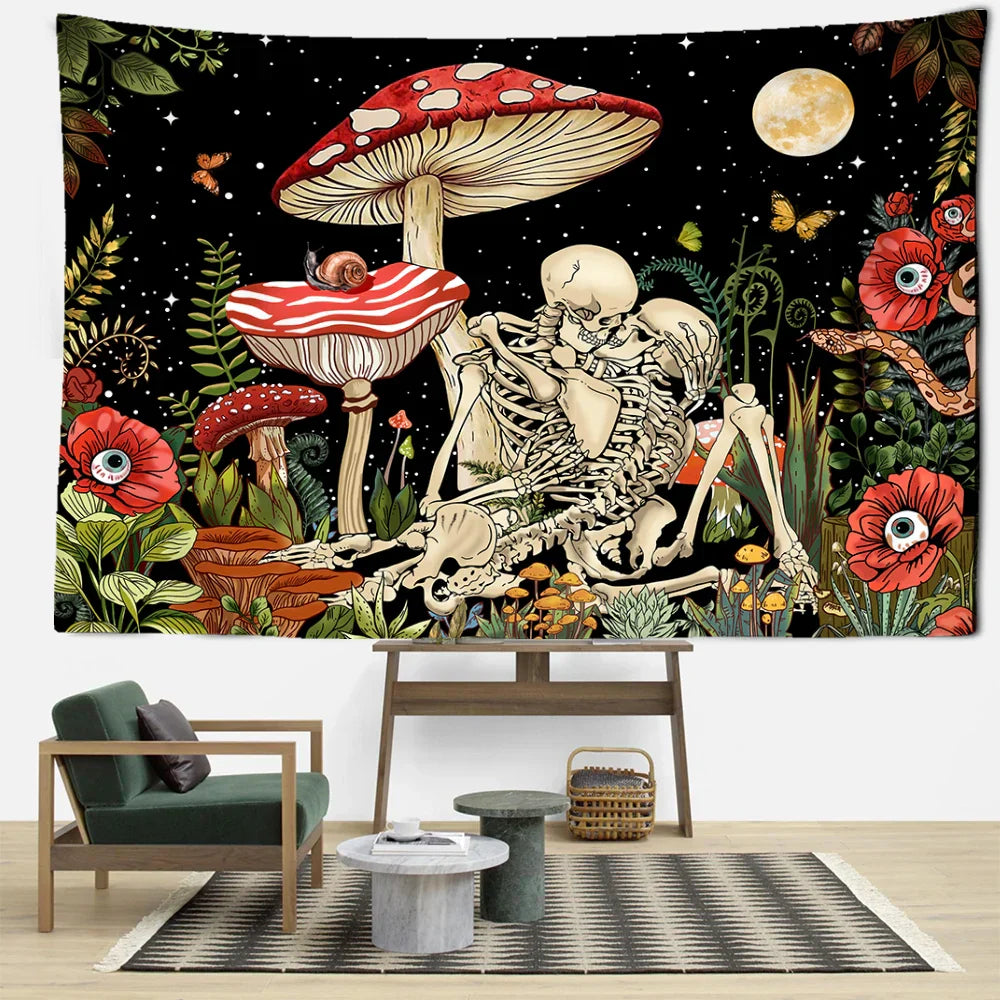 Decobites Psychedelic Witchcraft Tapestry Wall Hanging for Aesthetic Hippie Room Decor