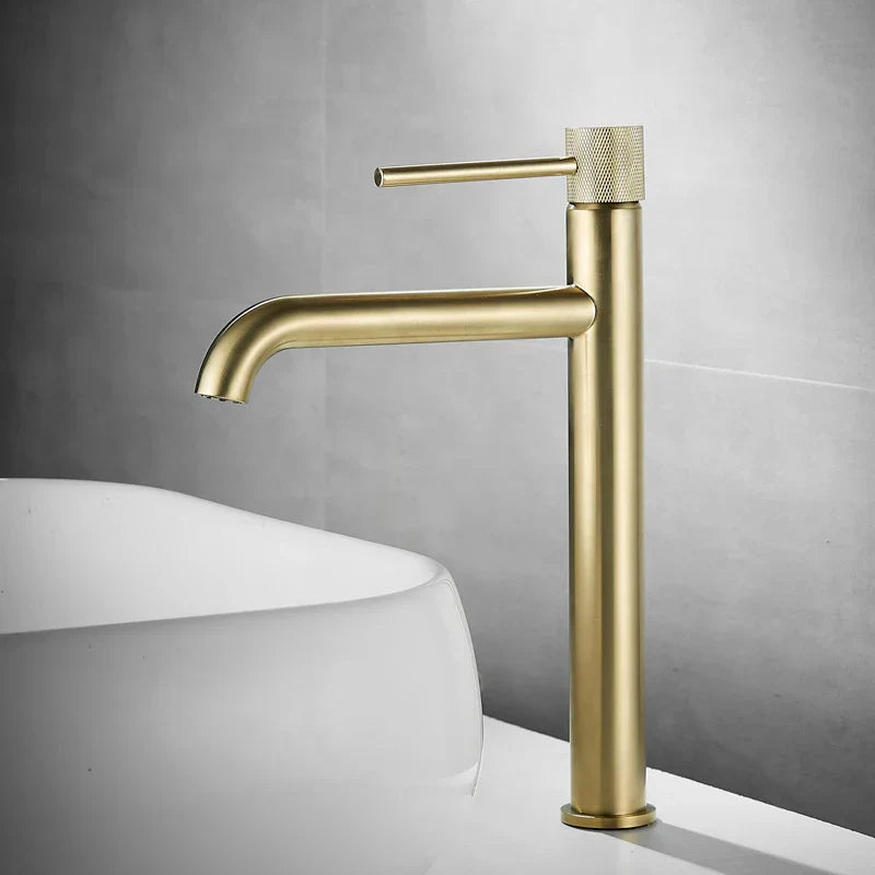 DecorBites™ Brushed Gold Basin Faucet Single Handle Bathroom Sink Mixer Tap