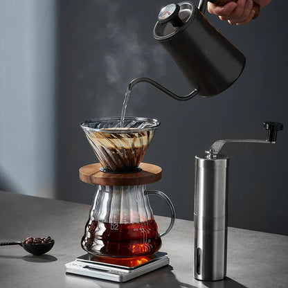 Decorbites™ Cafetera de Vidrio: Tetera Artesanal para Compartir, Taza con Filtro y Tetera