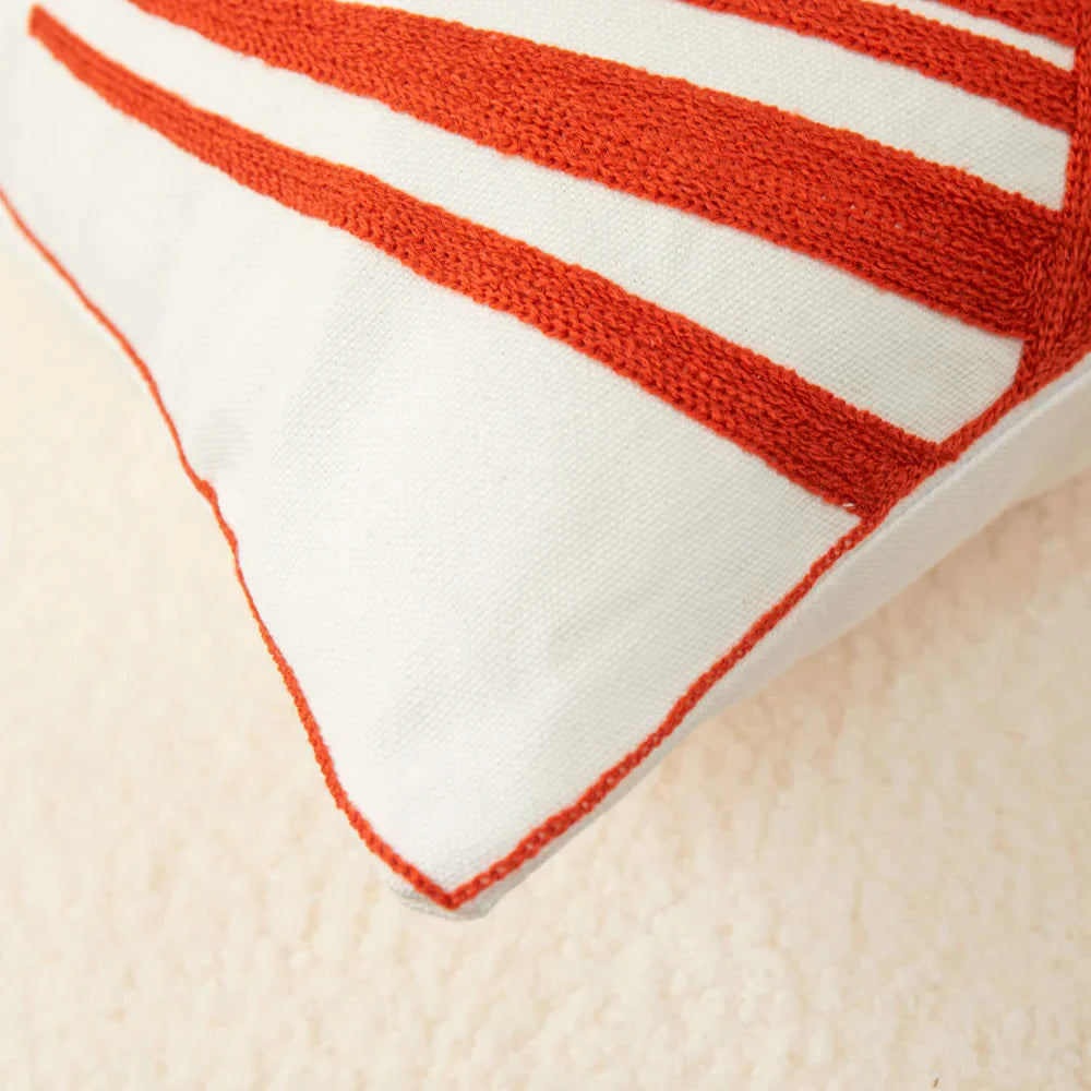 DecorBites™ Embroidered Leaf Pillow Cover 45x45cm Blue Green Red Home Decor Sofa Couch