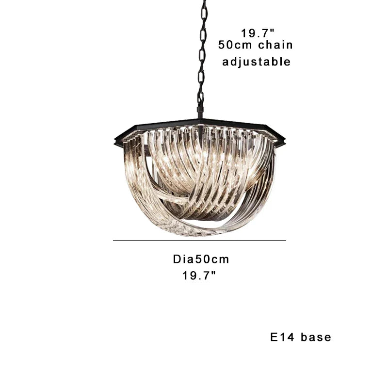 DecorBites™ Black Gold Crystal Glass Ceiling Pendant Lights, Luxury Nordic Dining Table Lighting Lamps