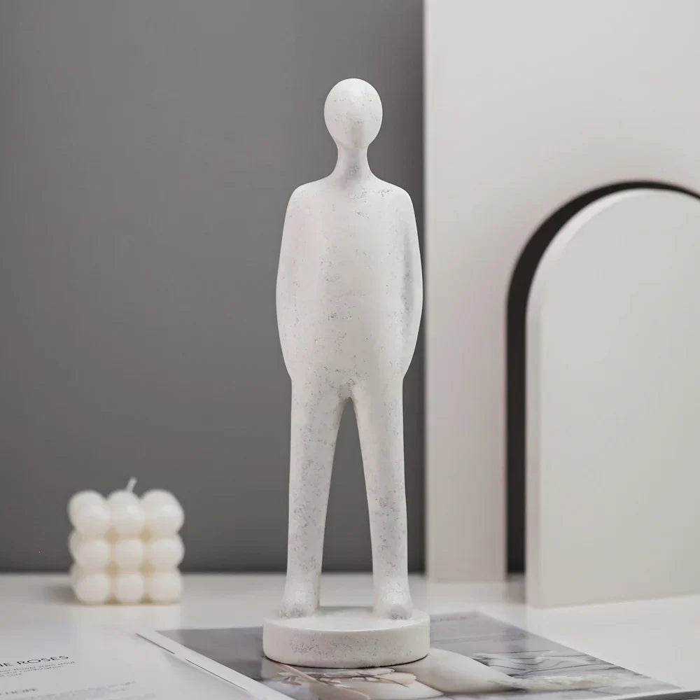 مجموعة تماثيل راتنجية لأشخاص تجريديين من DecorBites™ لديكور المنزل الحديث