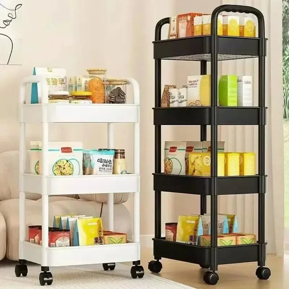 Mobile Storage Rack Trolley Bedroom Multi-Layer Storage Racks Organizer Household Kitchen Multifunctional Cart With Wheels Shelf