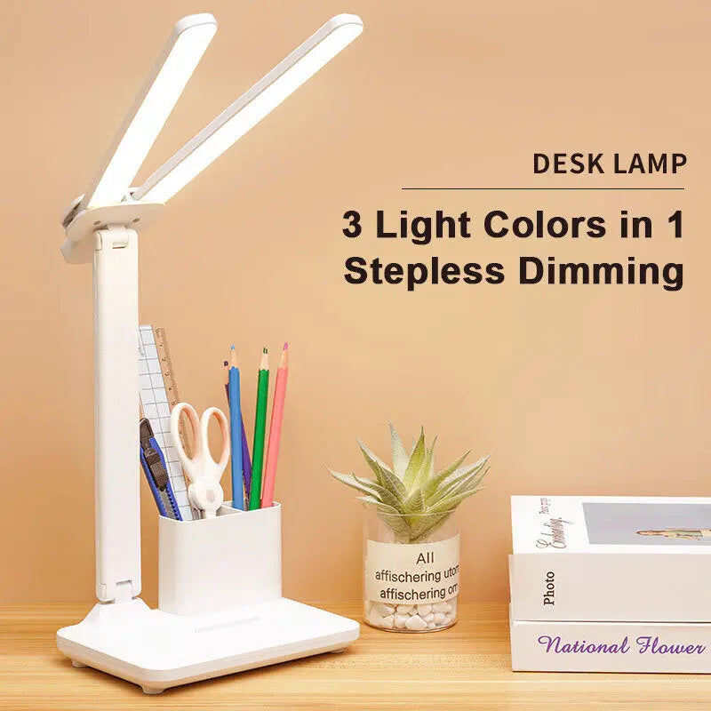 DecorBites™ LED Desk Lamp: Stepless Dimming, Multi-function Night Light, Bedroom Reading Light