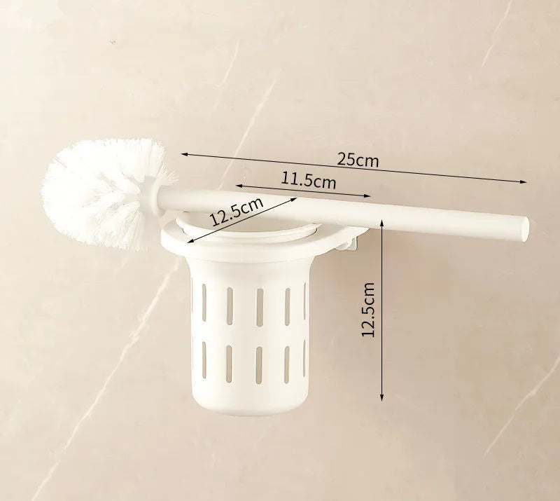 مجموعة حمام DecorBites™: رف أبيض كريمي، وحامل مناشف، وحامل ورق، وحامل فرشاة، وأدوات معدنية