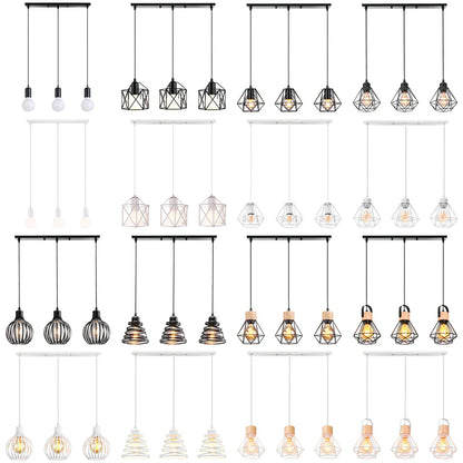 DecorBites™ Industrial Wood Pendant Chandelier for Dinning Living Room Kitchen LED Fixture